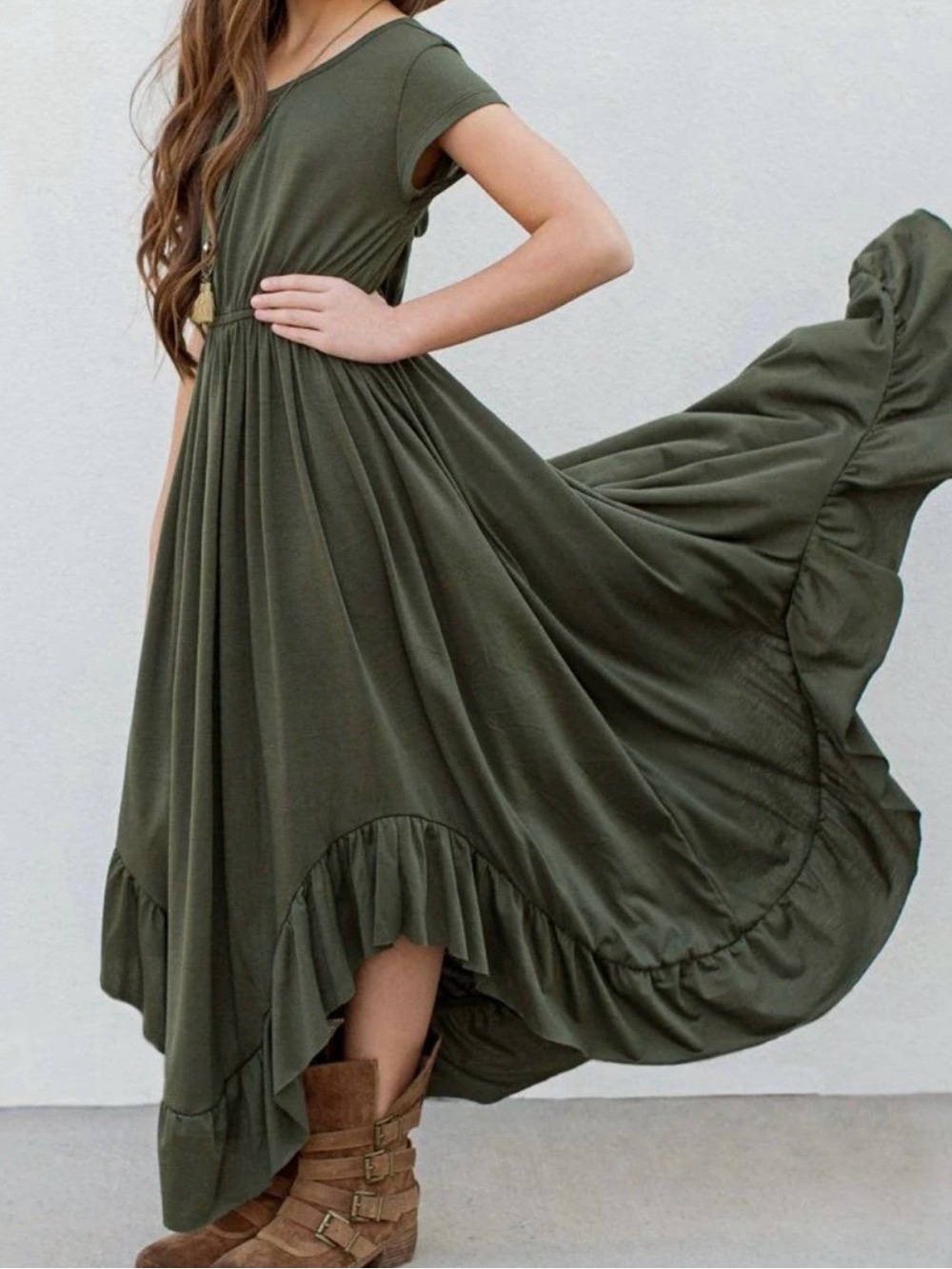 Joyfolie Braelyn Dress in Olive Size 10